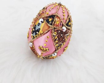 Handmade kimekomi sparkly egg, handmade decoration, home decor, ornament, shinny decoration, gift