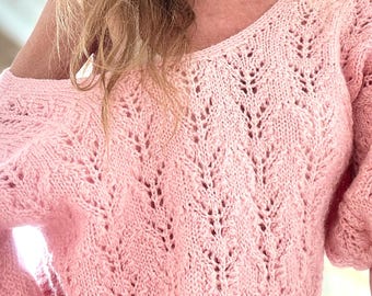 Sweter damski BabyAlpacaBlend, ręcznie robiony na drutach, luksusowy zimowy prezent – Eco Artisan Soft Knitwear dla niej