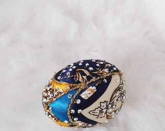 Handmade kimekomi sparkly egg, handmade decoration, home decor, ornament, shinny decoration, gift