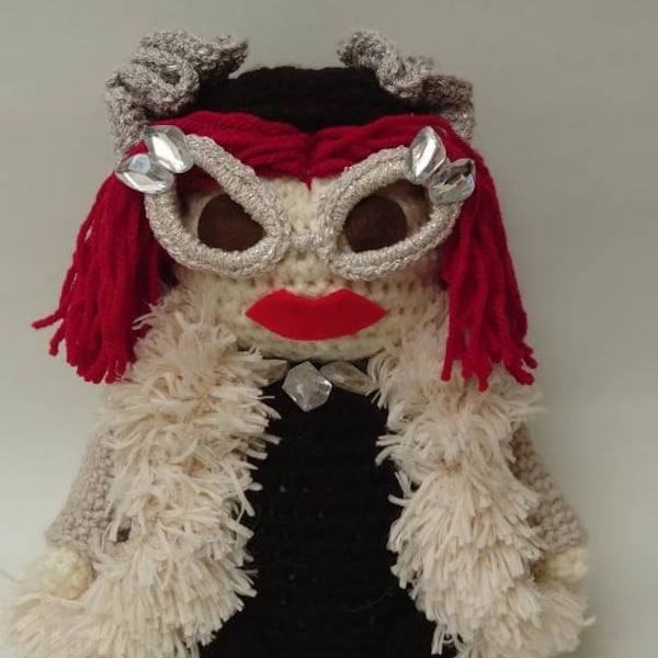 Connie Marble inspired crochet art doll from the John Waters film 'Pink Flamingos'...