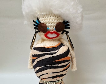 Divine, Shake It Up Disco Queen and Drag Queen inspired crochet art doll, based on the wonderful Harris Glenn Milstead...