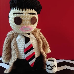 Twin Peaks inspired Agent Cooper collectors crochet doll...&quot;You know, this is—excuse me—a damn fine cup of coffee!”