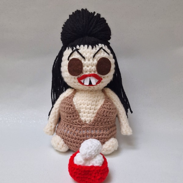 Edith Massey inspired crochet art doll, 'The Egg Lady' from the John Waters film Pink Flamingos...