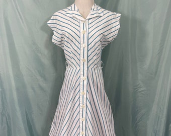 1950s Vintage Striped Day Dress
