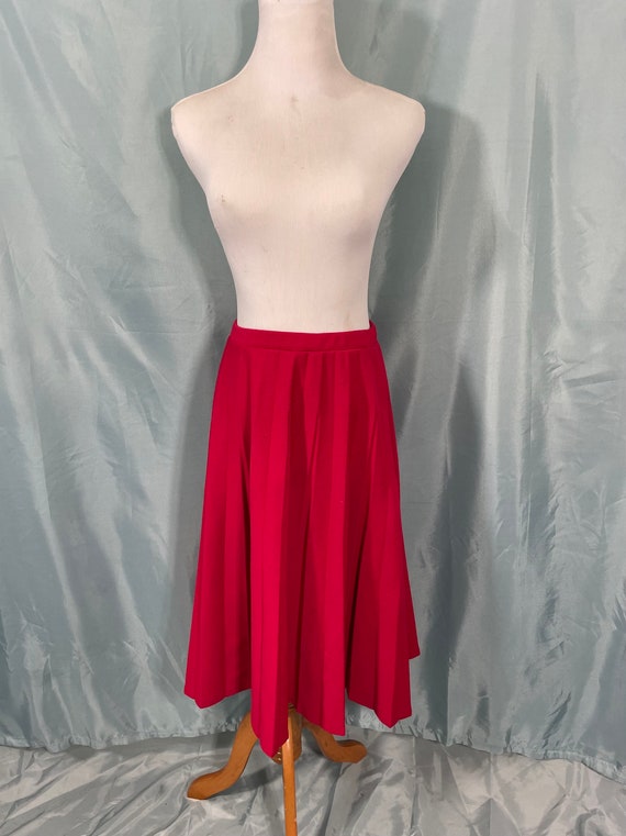 Vintage Red Pleated Accordion Skirt by Alfred Dunn
