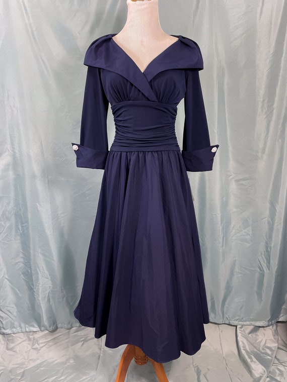 1950s Vintage Style Navy Blue Cocktail Dress