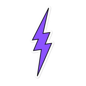 Lightning Bolt Graphic Superheld / Superschurke Lila Schwarz-Weiß-Standard-Kostüm-Logo-Vinylaufkleber