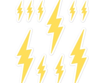 Lightning Bolt Graphic Superhero Super Villain Geel & Rood Kostuum Logo Meerdere Maten Vinyl stickers