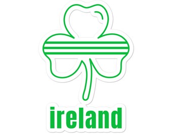 Ireland Kelly Green Clover stripes Home Country Pride Kiss Cut Vinyl stickers