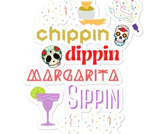 チップ、ディッピン マルガリータ スッピン 面白いパーティーと飲酒ユーモア ビニールステッカー