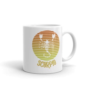 Scorpio Vintage Zodiac Astrological Sign Retro Rainbow Horoscope Ceramic mug