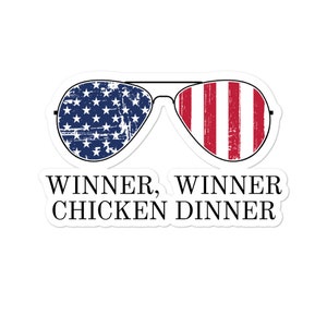 Joe Biden Winner Winner Chicken Dinner Patriotic Aviator Sunglasses Political Humor Vinyl stickers