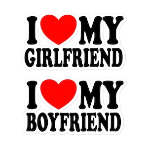 I Love My Girlfriend Boyfriend Cute Relationship Status & Life Partner Quote Humor Confezione di adesivi in vinile