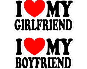 I Love My Girlfriend Boyfriend Cute Relationship Status & Life Partner Quote Humor Vinyl sticker pack