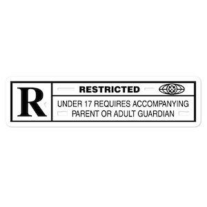 Rated R Beperkt Grappig Logo Televisie Films & Sarcastische Houding Humor Vinyl stickers