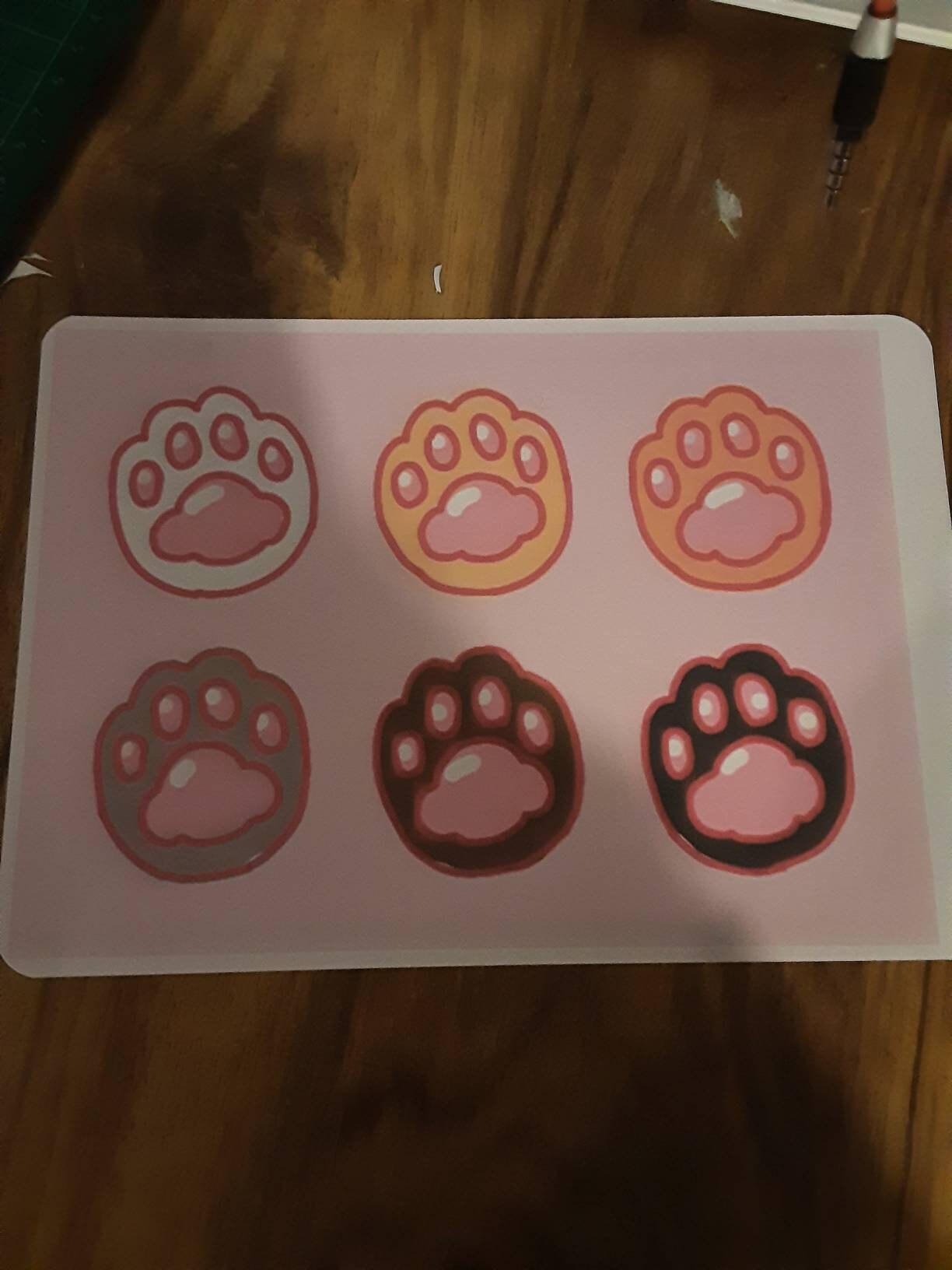 Cat paws print and stickers | Etsy