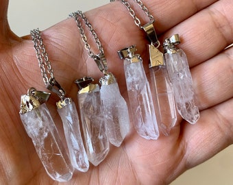 ネックレス・ペンダント Numbering Clear Quartz Long Necklace #7802 5BNY857 Clear Quartz Necklace, Rock Crystal, Sterling Silver Chain
