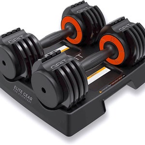 Adjustable Dumbbells (Pair) - 2.5 to 12.5 Lbs - Fast Adjusting Dial Weights