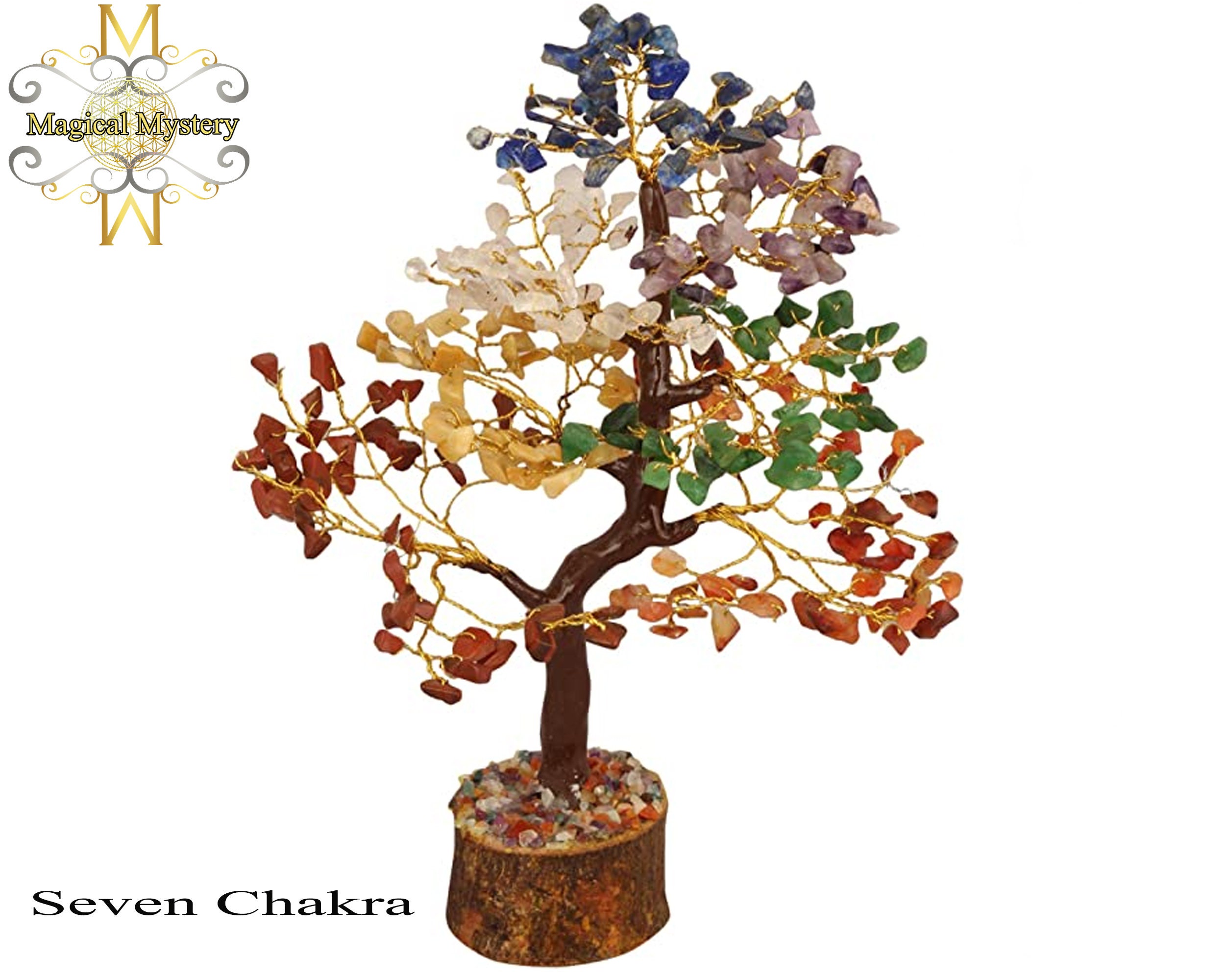 Crystal Tree Of Life, 7 Chakra Tree, Gem Stone Tree, Spiritual Trees, Money Tree, Healing Tree, Zen Tree, Energy Tree For Home Office Desk