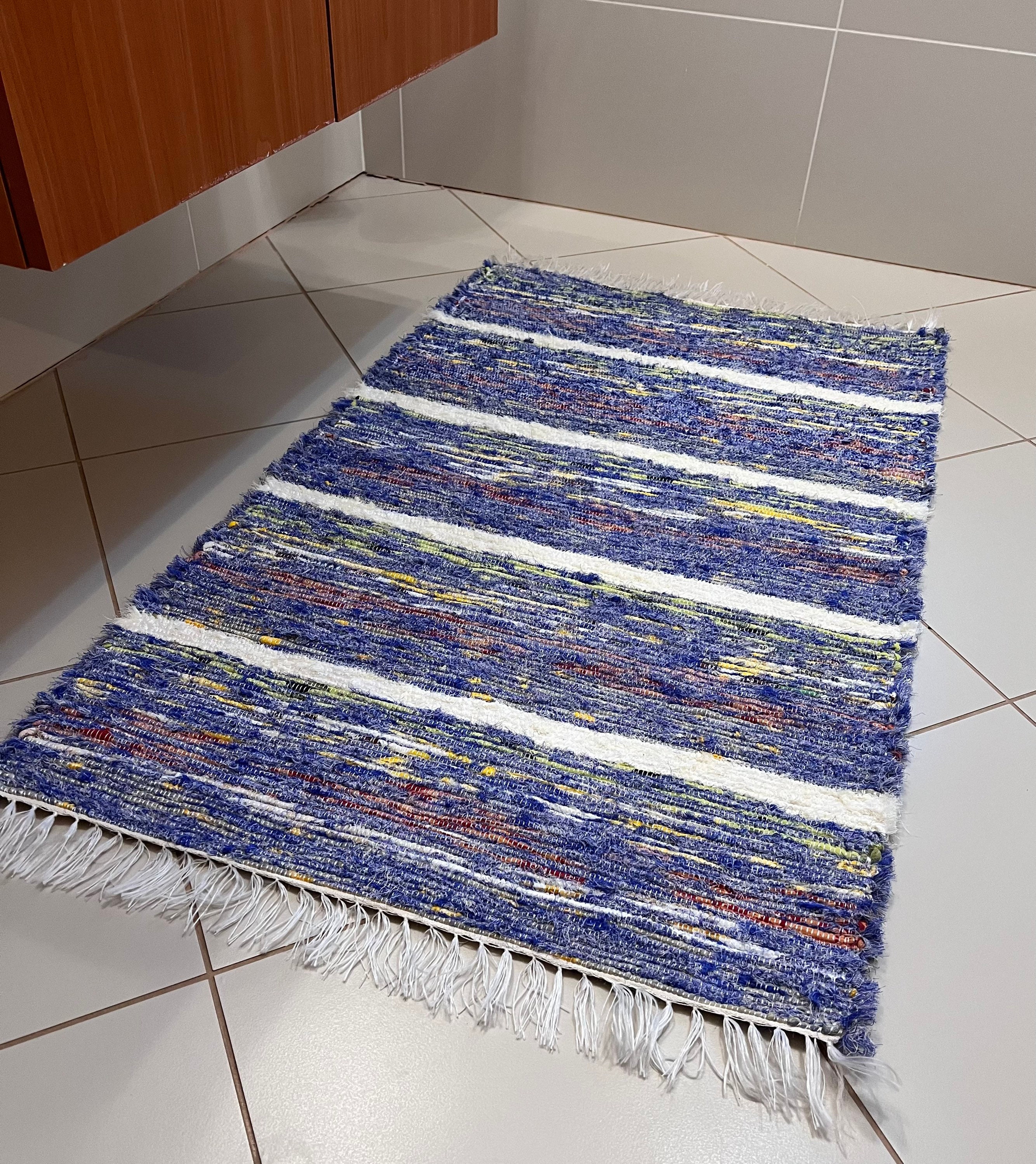 Tapis Artisanal, Lavable Éco-Responsable, Réversible. Décoration Pratique et Originale Pour Votre Ma