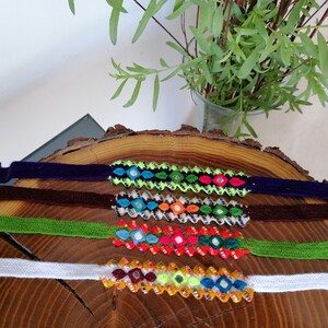 Handcrafted embroidered colourful  bracelet decorated with tiny mirrors