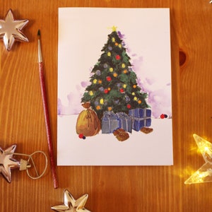 Carte de Noël peinte à la main originale