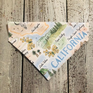 California over the collar pet bandana, dog bandana, California cat bandana, dog gifts, cat gift, travel, California landscape, Joshua tree