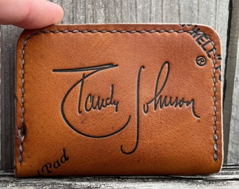 Handmade - Vintage - Randy Johnson "The Big Unit" Rawlings RBG10 Baseball Glove Wallet / Card Holder - Front Pocket Wallet