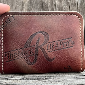 Cartera con forma de guante de béisbol hecha a mano, modelo RBG36PRO de Rawlings "The Mark Of A PRO" con clip de dinero de latón extraíble