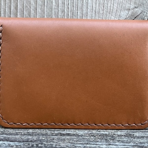 Cartera de cuero Horween hecha a mano con 6 bolsillos verticales - Cartera cosida a mano