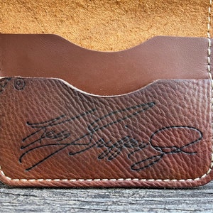 Hecho a mano - Guante de béisbol de cuero Horween - Ken Griffey Jr. - Cartera / tarjetero Rawlings RBG6TL para guantes de béisbol - Cartera con bolsillo delantero