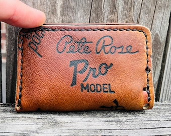 Handmade Vintage Pete Rose - MacGregor M22T Autograph Pro Model Baseball Glove Minimalist Wallet - True Minimalist Wallet