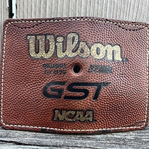 Billetera Wilson GST 1003 Football de dos bolsillos, hecha a mano, tarjetero, billetera minimalista auténtica *BLEM*