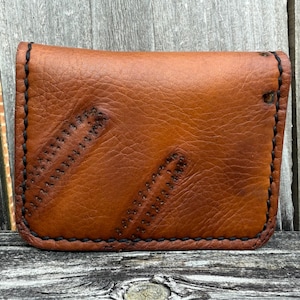 Cartera vintage Wilson modelo "PRO 500" con forma de guante de béisbol o de receptor, tarjetero y billetera minimalista
