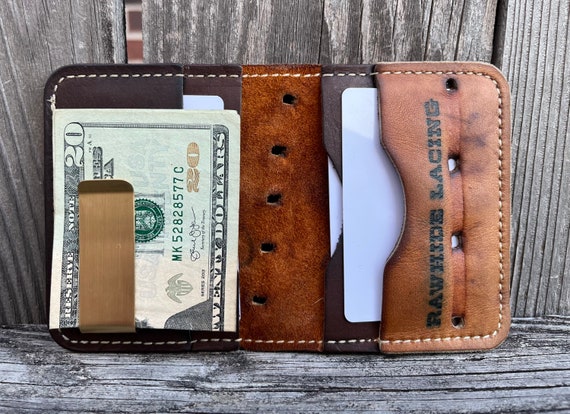Vintage Louisville Slugger Super Slugger Model HBG76 Baseball Glove Wallet - Removeable Brass Money Clip - Front Pocket Wallet