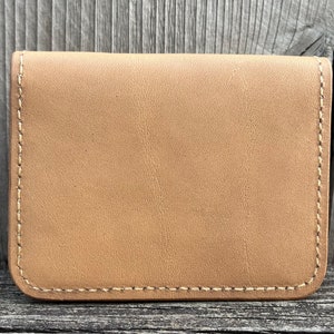Cartera de cuero Horween hecha a mano - Cartera plegable - Tarjetero - Cartera con bolsillo delantero - Cartera minimalista