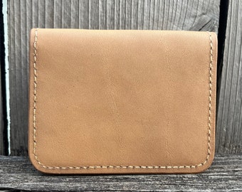 Cartera de cuero Horween hecha a mano - Cartera plegable - Tarjetero - Cartera con bolsillo delantero - Cartera minimalista