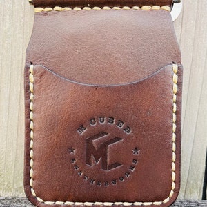 Billetera minimalista Veg Tan - Clip para billetes - Clip de resorte de acero inoxidable