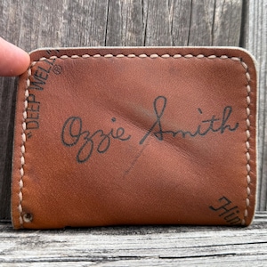 Cartera vintage hecha a mano con autógrafo de Ozzie Smith - Rawlings, modelo RBG50, para guante de béisbol