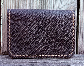 Vintage NFL Football Leather Wallet: Handmade Horween Bi-Fold Card Holder