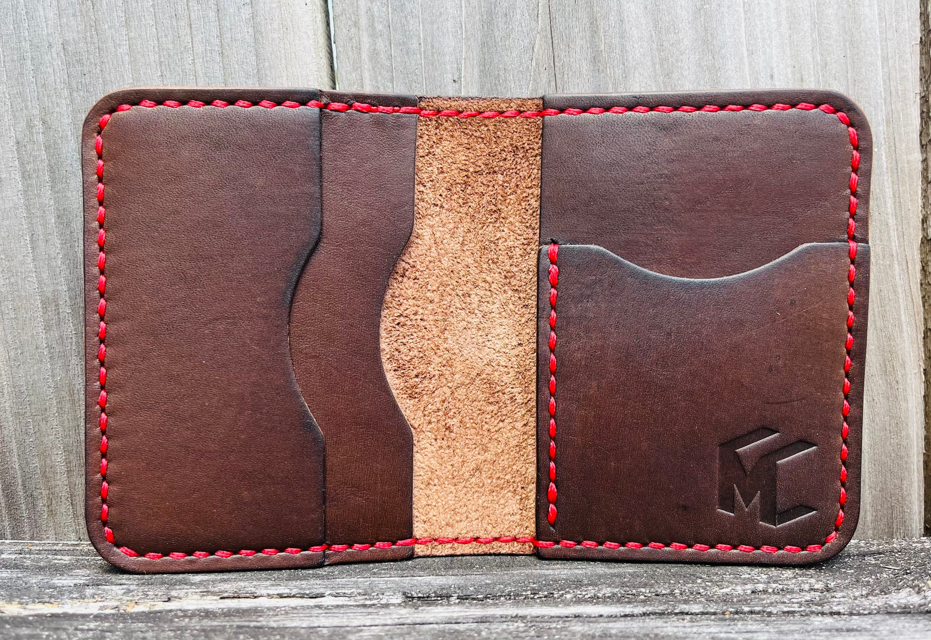 Handmade Leather Wallet - Bifold Wallet - Hand Stitched, Front Pocket Wallet, Minimalist Wallet