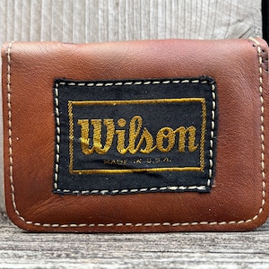 Cartera minimalista con guante de béisbol o de receptor Wilson vintage hecha a mano - Tarjetero