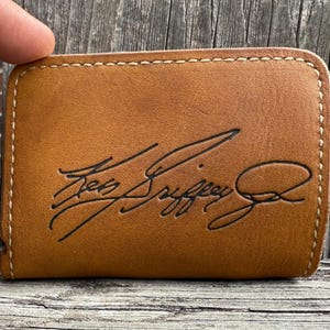 Hecho a mano - Vintage - Ken Griffey Jr. - Cartera/tarjetero con diseño de guante de béisbol Rawlings RBG36 - Cartera con bolsillo delantero
