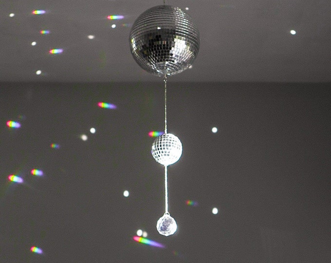 Disco Ball / Suncatcher /  Party Decor / Home Decor / Disco Ball Hanger / One of a kind / Prism / Rainbow Maker
