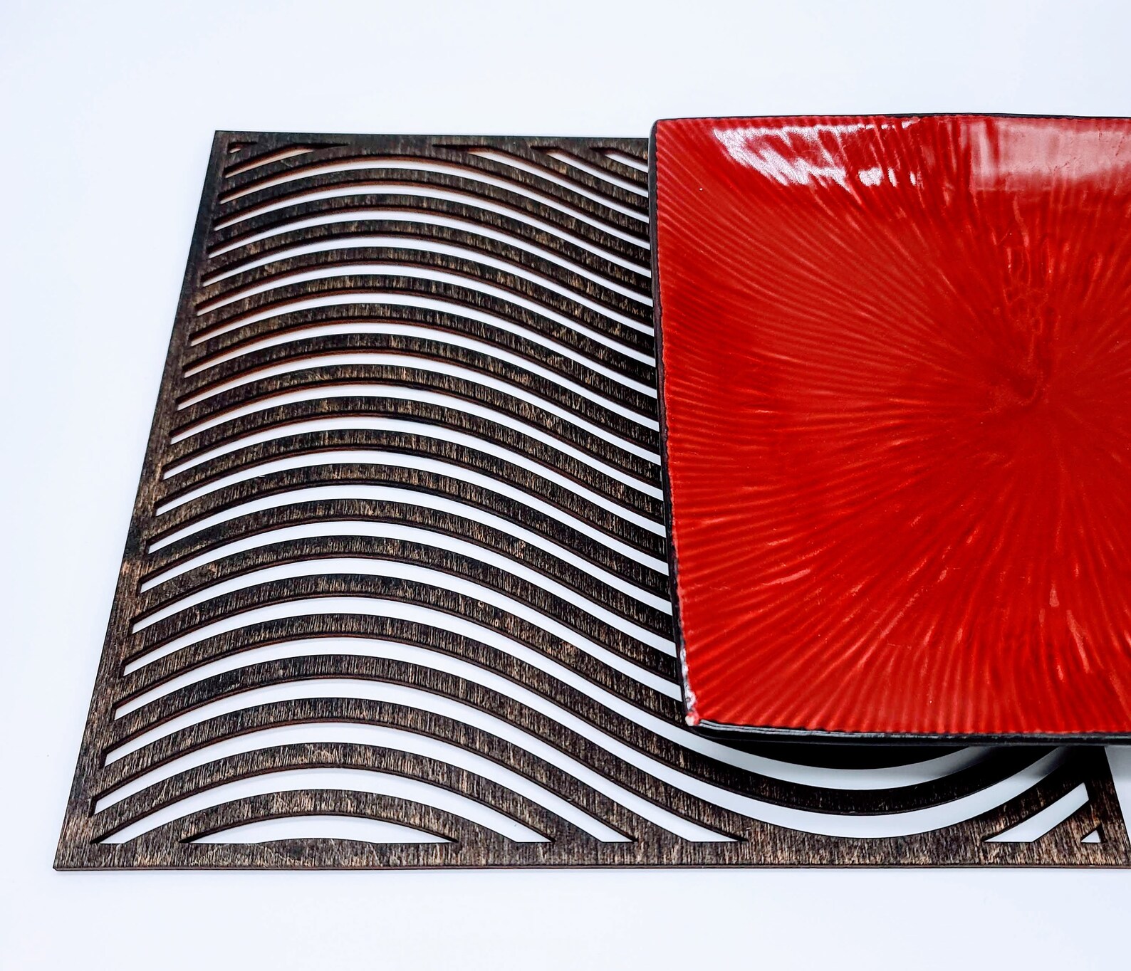 Laser Cut Wood/Acrylic Square & Rectangle Placemats Hot Plate Etsy 日本