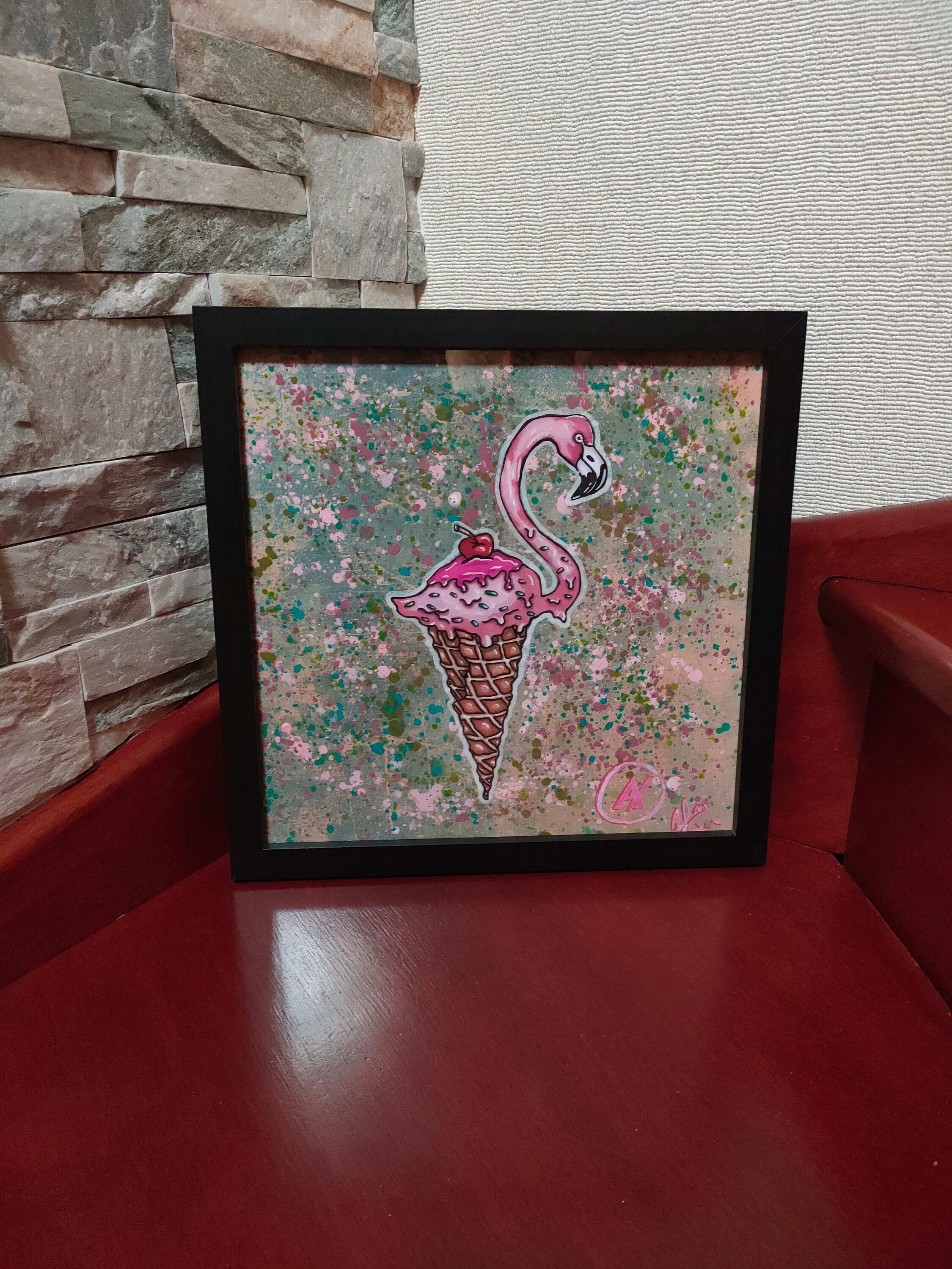 Glace Flamant Rose Pop Art