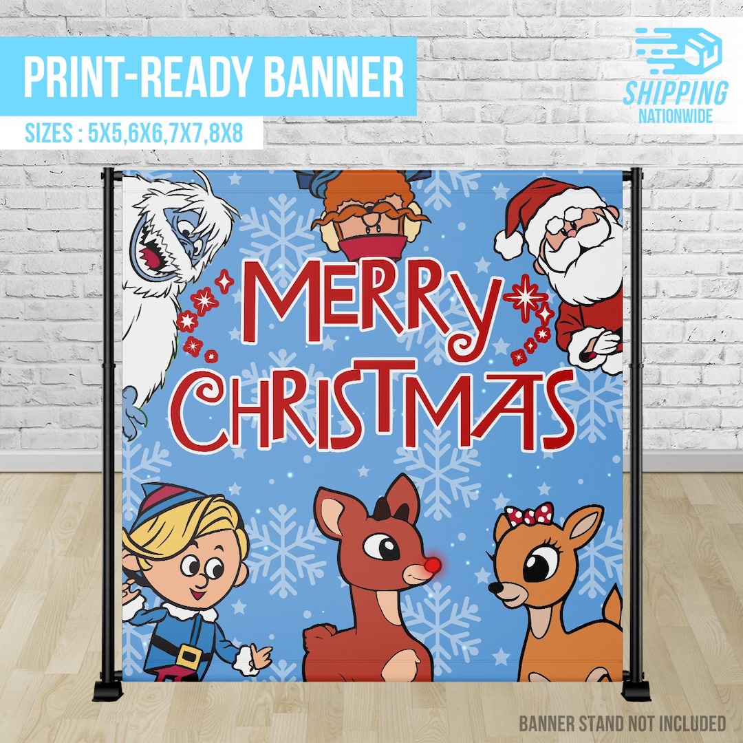 Rudolph Reindeer Christmas Party Banner | Print-ready Banner ...