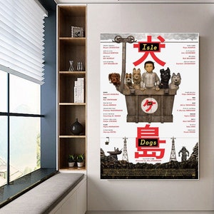 Isle of Dogs poster canvas movie poster unframe