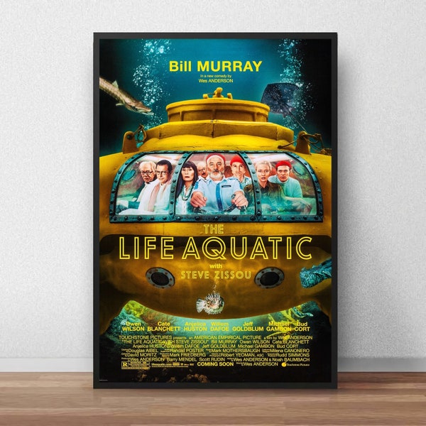 The Life Aquatic with Steve Zissou Poster, Movie Poster, Film Poster, Wall Decoration, Canvas Poster, Unframe