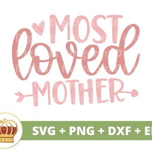 Mãe Mais Amada SVG | Dia das Mães svg mamãe, mãe, vida engraçada da mãe, citações de bandas de guitarra, camisa de caneca Silhueta PNG Cricut Cut File dxf